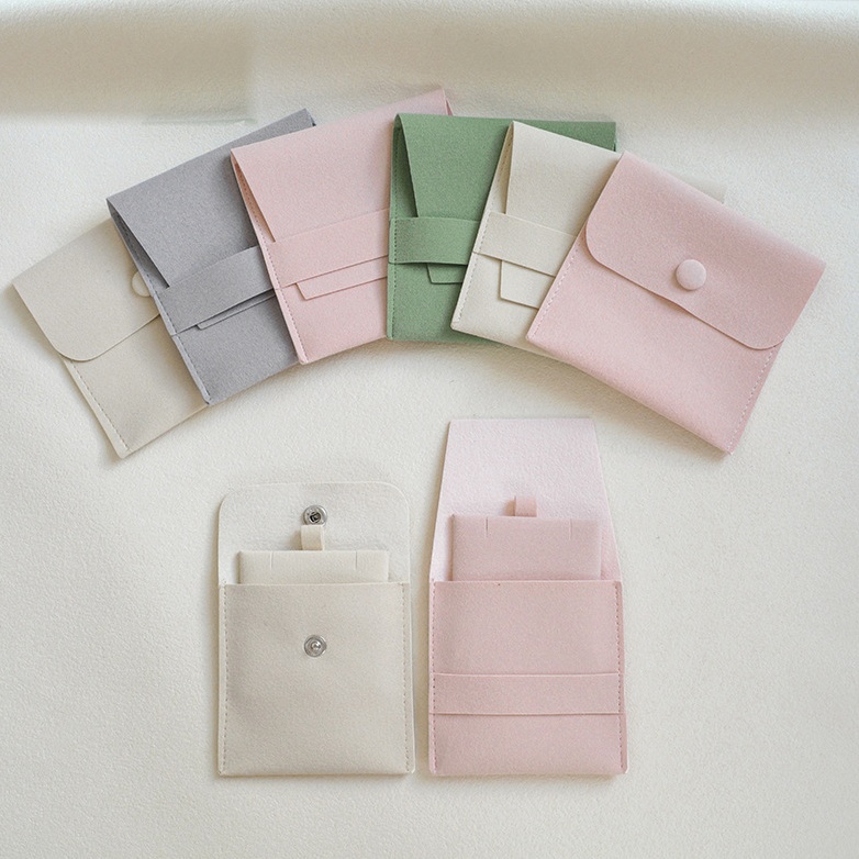 Custom Microfiber Envelope Jewelry Pouch with Snap Button