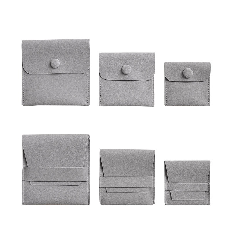 Mineral Grey microfiber jewelry pouches