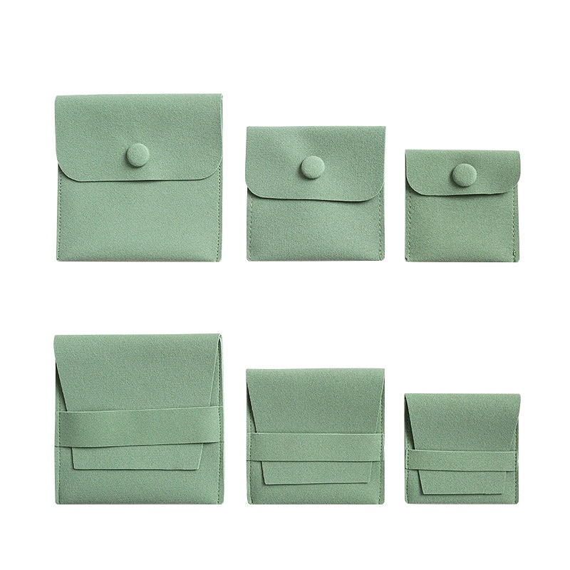 Sage Green microfiber snap and envelope pouches